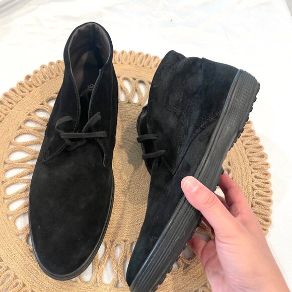 TOD'S Men's Designer Black Suede Leather Ankle Chukka Boots US 6.5 - Picture 1 of 10